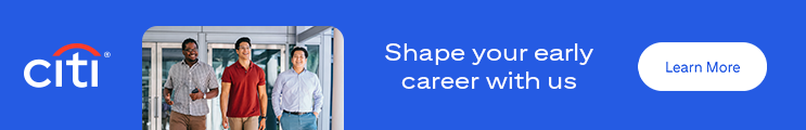 Citi. Image of 3 young male professionals, with the strapline 