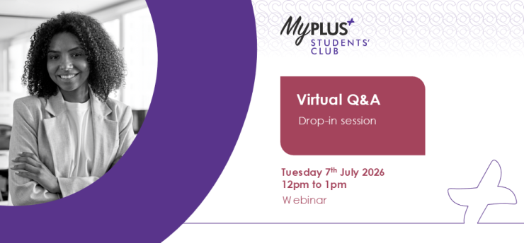 Image of a business woman. Webinar: Q&A drop-in session. 12pm to 1pm, 7th July