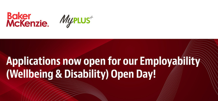 Promotional card for Baker McKenzie Employability Open Day 7th October