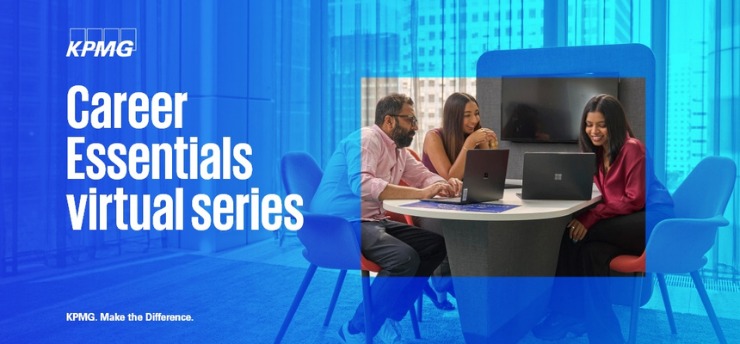 Promotional card for KPMG Career Essentials Employability Booster virtual series