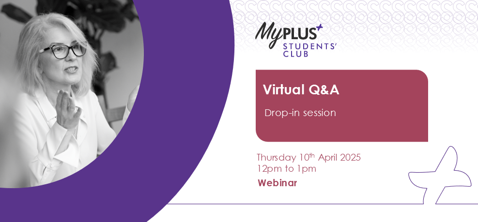 Virtual Q & A drop-in session - MyPlus Students' Club